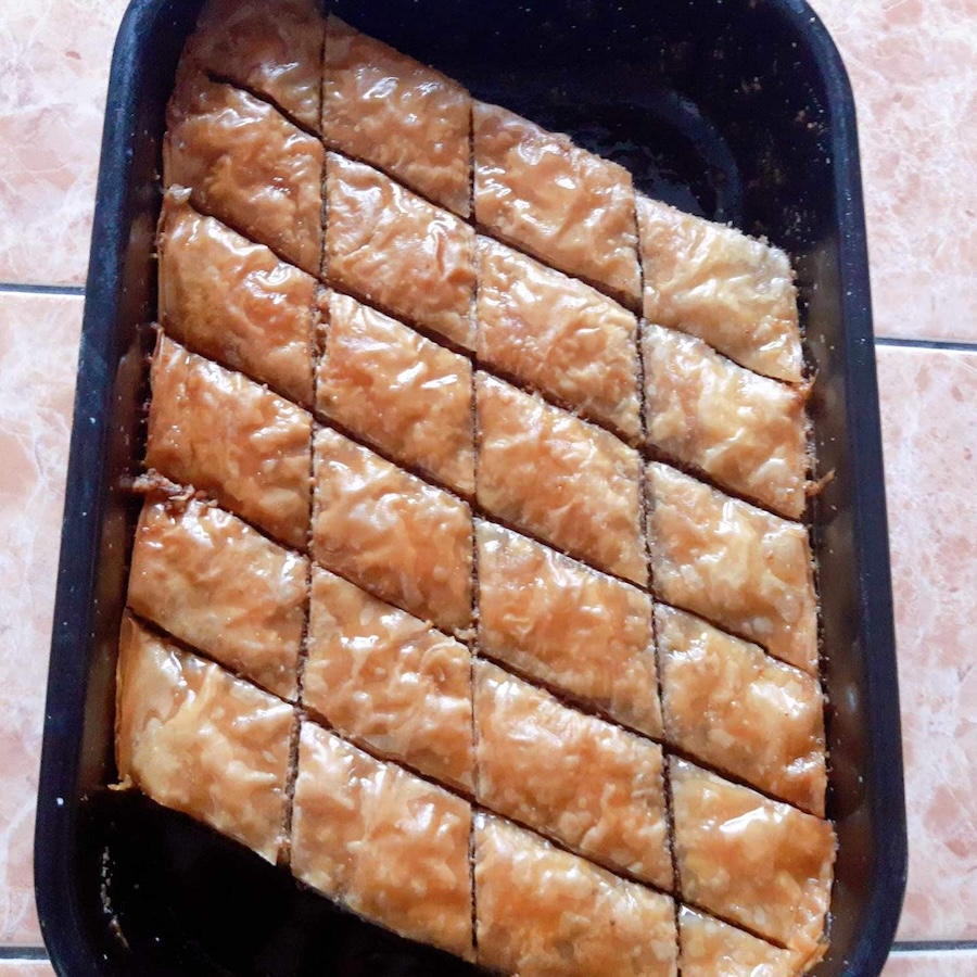 Baklava in a tray