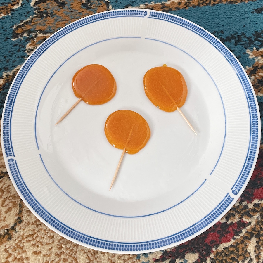 Sugar lollipops on a plate