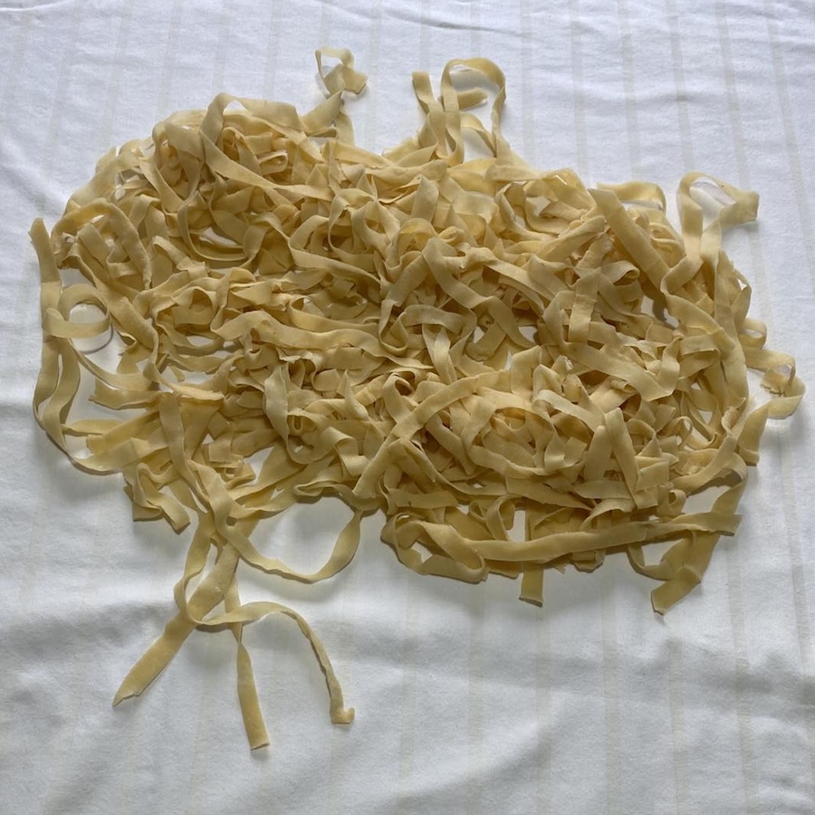 Cut tagliatelle for homemade bosnain pilav